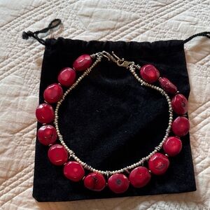 Elegant Red Beaded Necklace